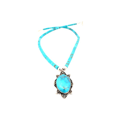 ESTATE Turquoise Necklace in Silver