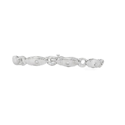 ESTATE Diamond Link Bracelet in White Gold