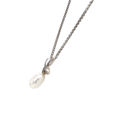 Estate David Yurman FW Pearl and Diamond Necklace in Silver
