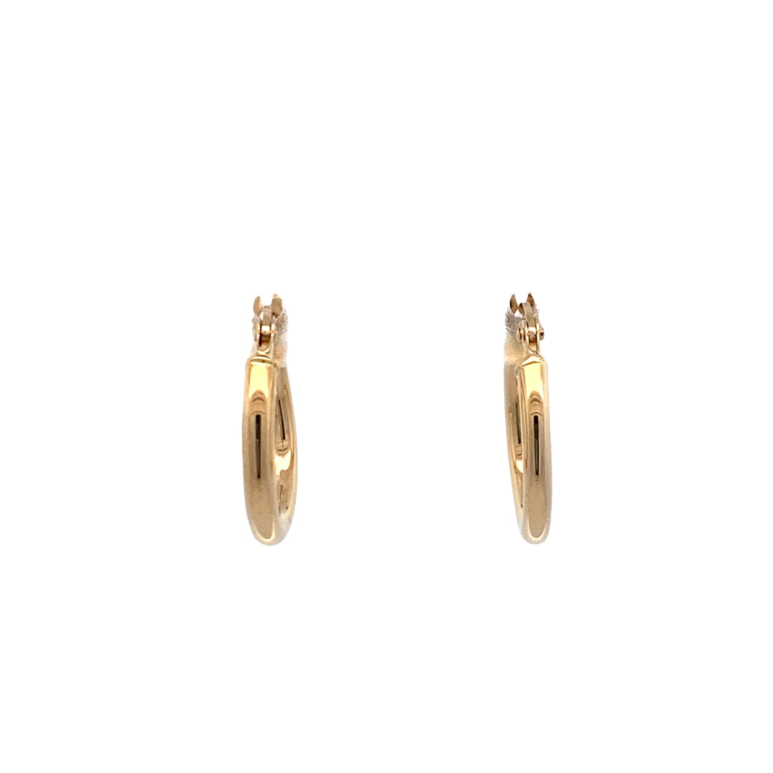 Small Tube Hoop Earrings in Yellow Gold