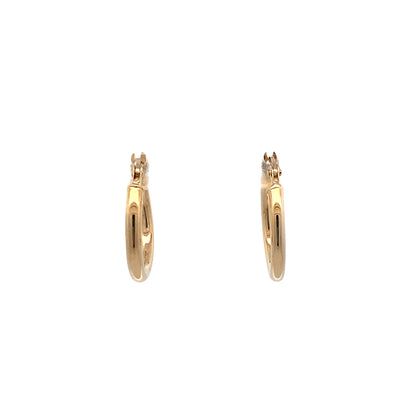 Small Tube Hoop Earrings in Yellow Gold