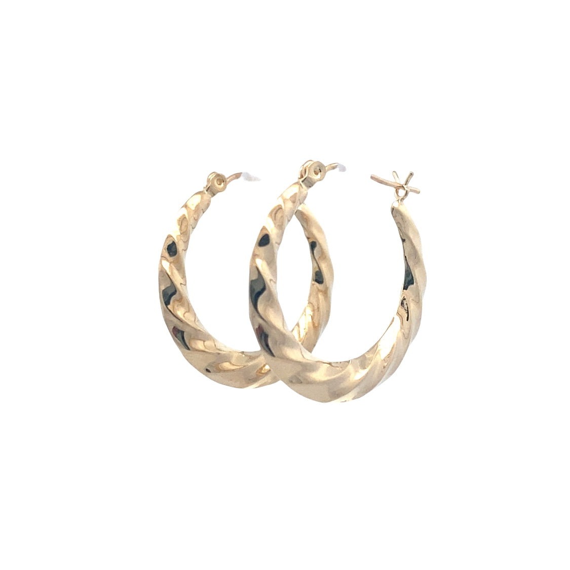 ESTATE Twisted Hoop Earrings in Yellow Gold