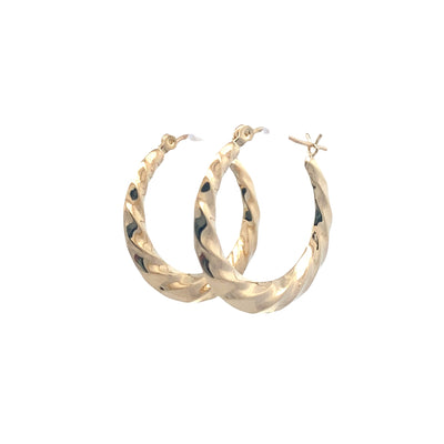 ESTATE Twisted Hoop Earrings in Yellow Gold
