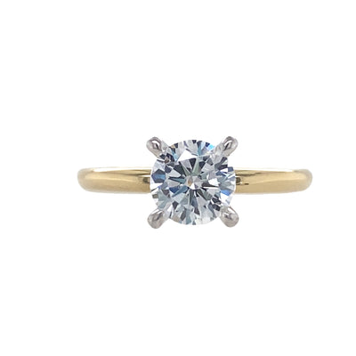 Diamond Solitaire in Two-Tone Gold by Gabriel & Co.