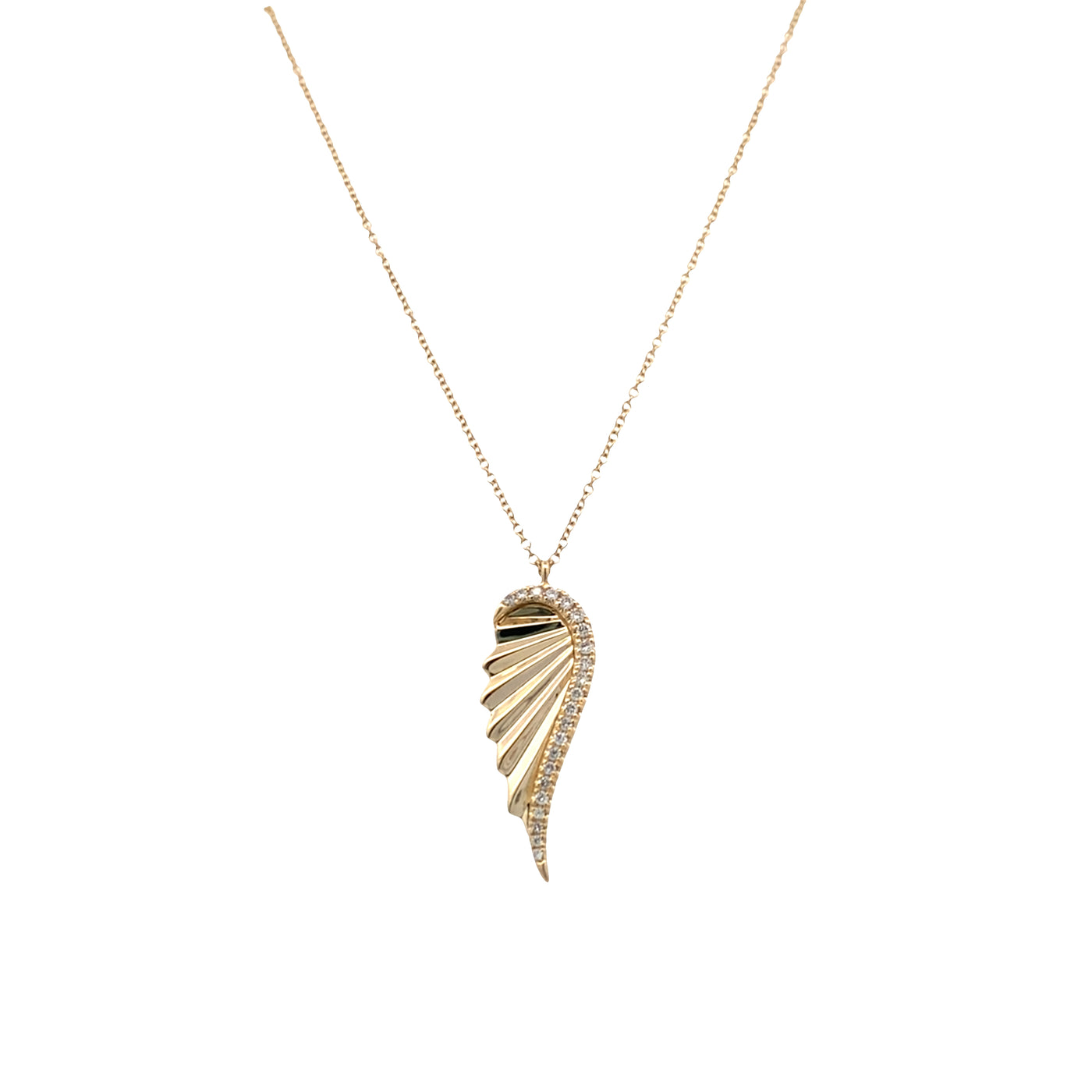 Diamond Enhanced Wing Pendant in Yellow Gold by Gabriel & Co.