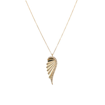 Diamond Enhanced Wing Pendant in Yellow Gold by Gabriel & Co.