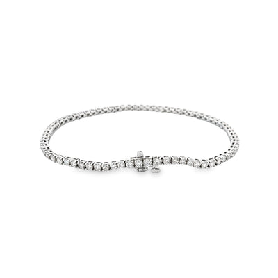 Diamond Line Tennis Bracelet in White Gold