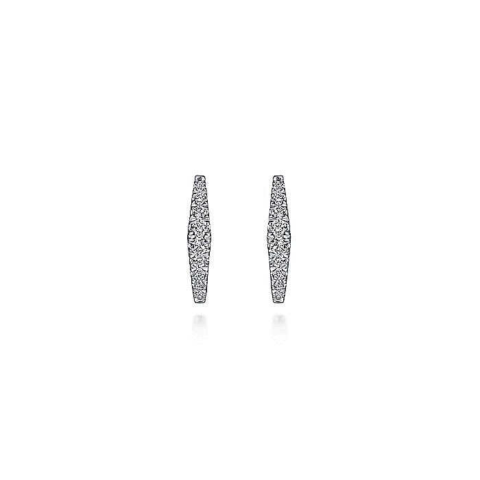 Diamond Huggie Earrings in White Gold By Gabriel & Co.