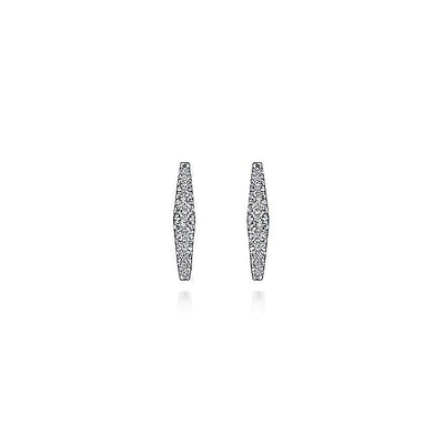 Gabriel & Co. 14 Karat White Gold Huggie Earrings Diamond Earrings eg13658W45JJ