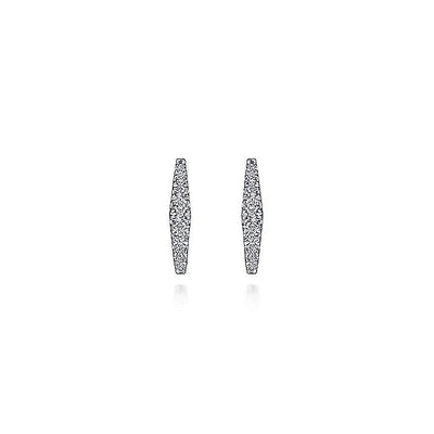 Diamond Huggie Earrings in White Gold By Gabriel & Co.