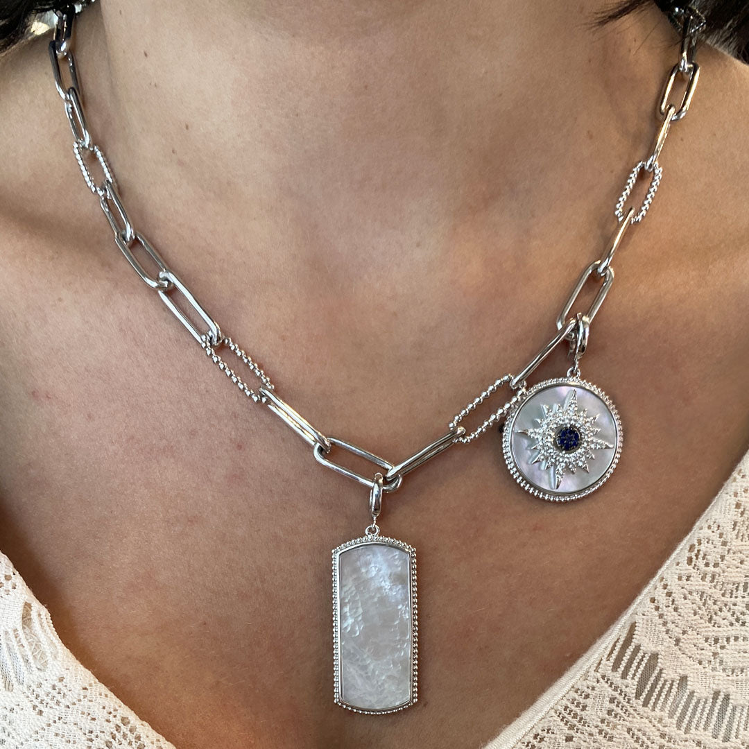 MOP Dog Tag in Silver by Gabriel & Co.