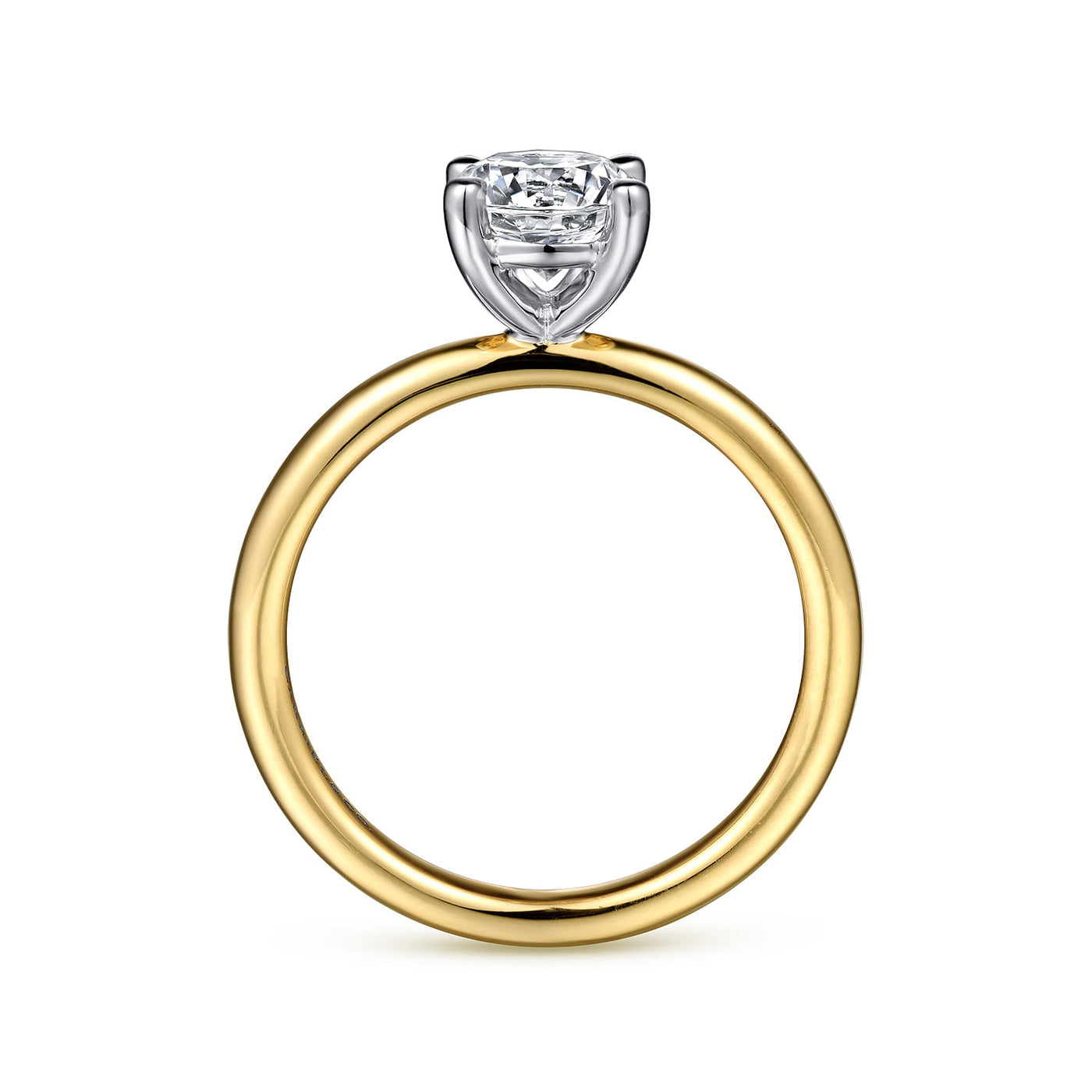 Diamond Solitaire in Two-Tone Gold by Gabriel & Co.