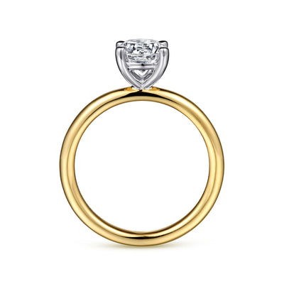 Diamond Solitaire in Two-Tone Gold by Gabriel & Co.