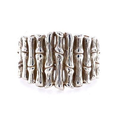 Bamboo Style Ring in SIlver by B&C