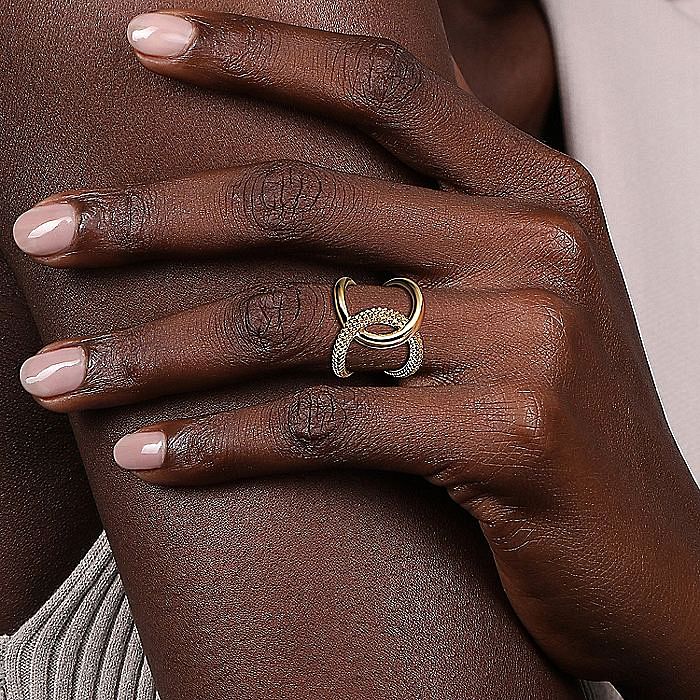 Bujukan Twisted Ring in Yellow Gold by Gabriel & Co.