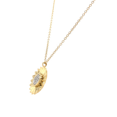 Diamond Floral Burst Pendant in Two-Tone Gold by Gabriel & Co.