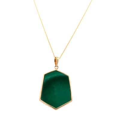 ESTATE Malachite, Lapis and Opal Pendant in Yellow Gold