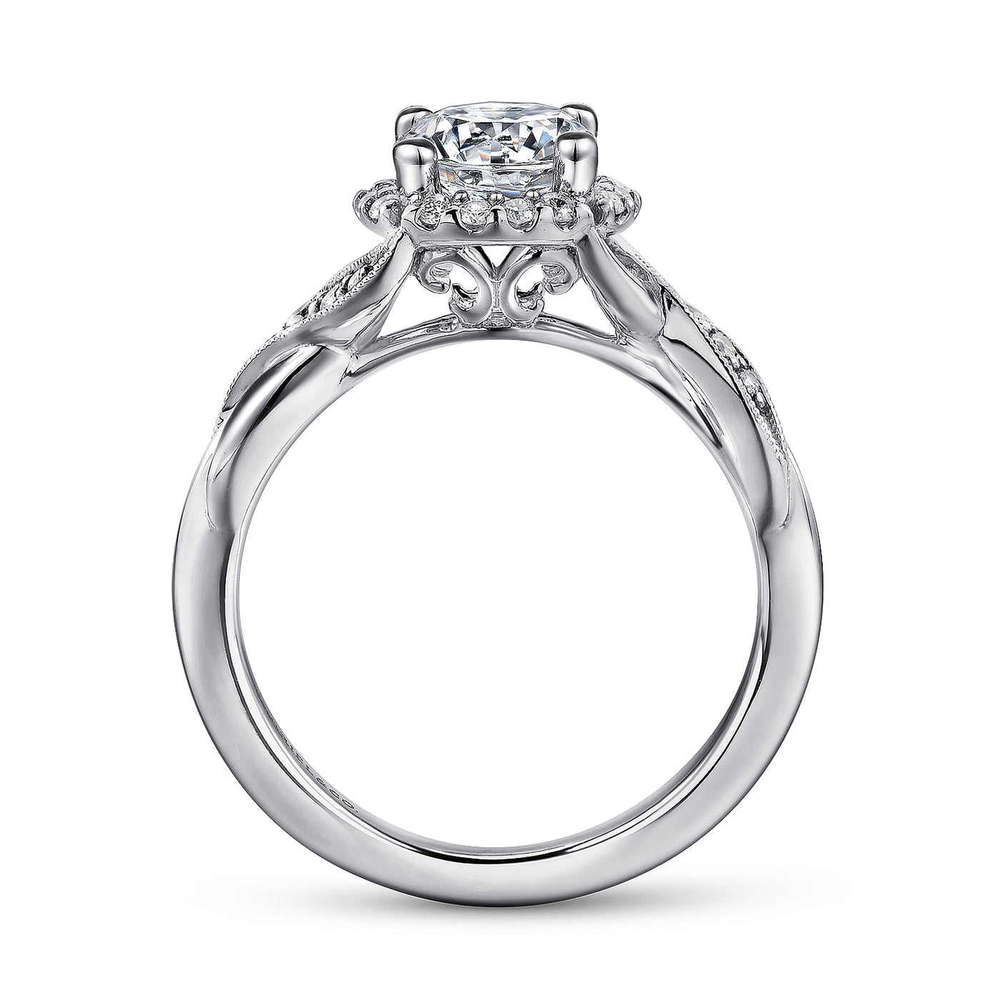 Gabriel & Co. 14 Karat White Gold Halo Round Diamond Engagement Ring ER11828R4W44JJ.CSCZ