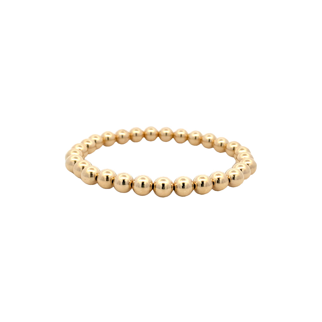 Stretch 6mm Yellow Gold Filled Bead Bracelet