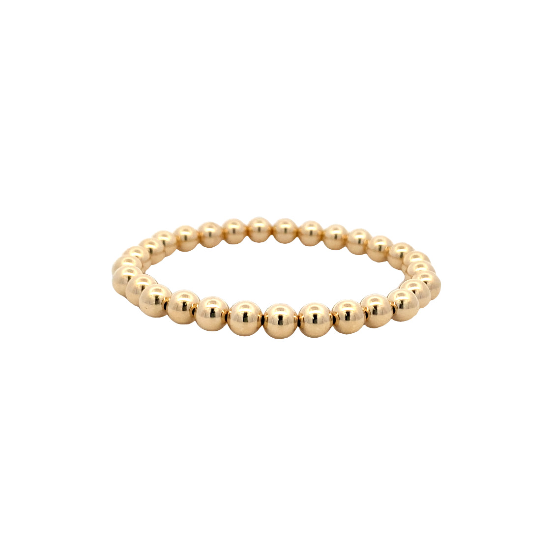 6MM Expandable Bead Bracelet in Silver with Yellow Gold Plating by Karen Lazar