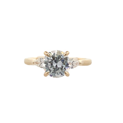 Three Stone Engagement Ring in Yellow Gold by Gabriel & Co.
