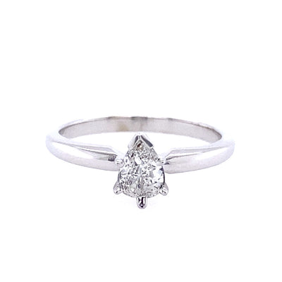 Beeghly & Co. 14 Karat Solitaire Pear Shape Diamond Engagement Ring