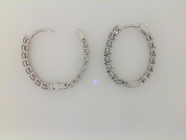 Simon G Jewelry 18 Karat White Gold 1 CTW Diamond Hoope Earrings LE4547