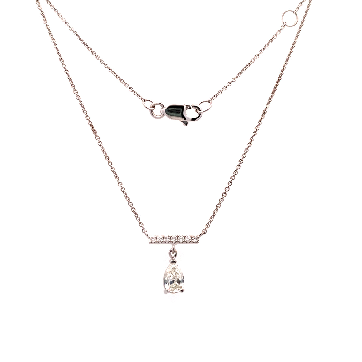 Beeghly & Co. 14 Karat Bar necklace with Drop Pear Diamond QPTNQ7231