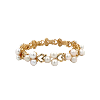 ESTATE Pearl Bracxelet in Yellow Gold