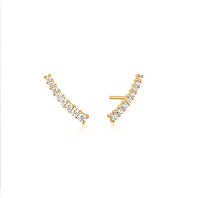 Ania Haie Gold Plate CZ Crawler Stud Earrings E037-03g