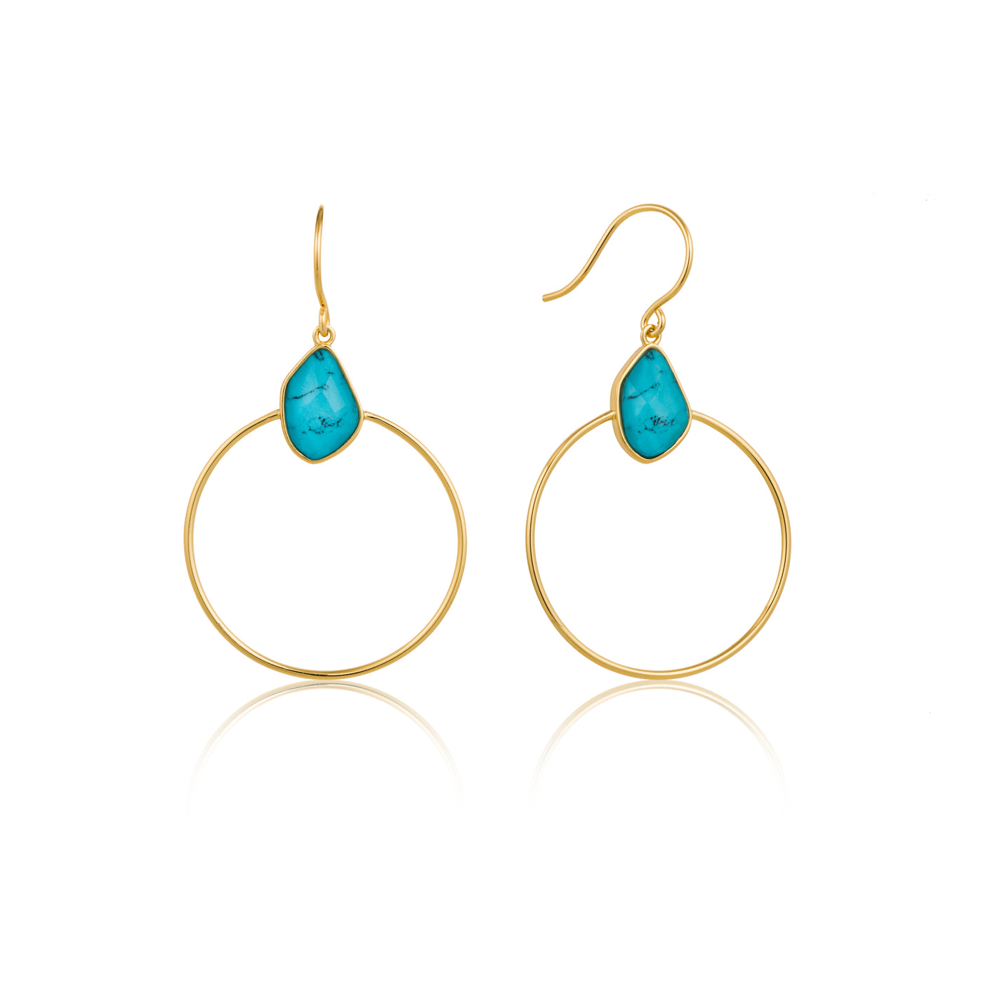 Ania Haie Turquoise Front Hoop Gold Plated Earrings E014-02G