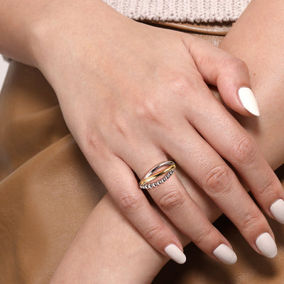 Bujukan Twist Ring in Two-Tone Gold by Gabriel & Co.