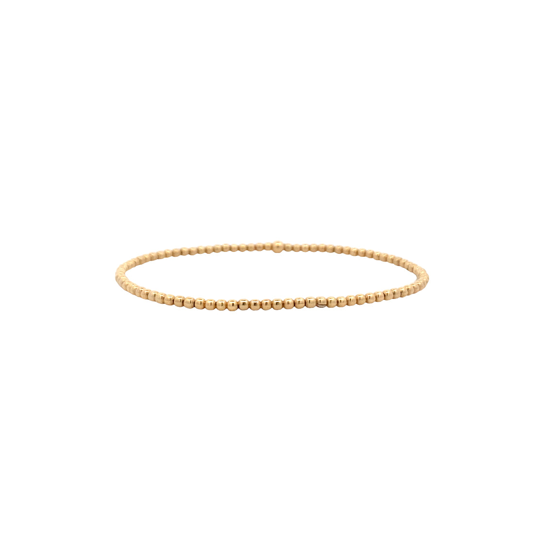 2mm Stretch Beaded Bracelet in Yellow Gold by Karen Lazar