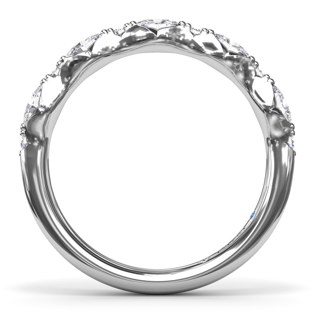 Diamond Stackable Band in White Gold by Fana