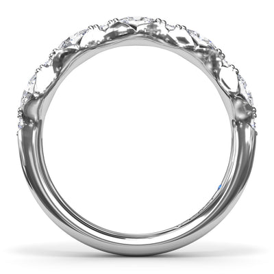 Diamond Stackable Band in White Gold by Fana