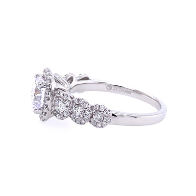 Zeghani 14 Karat Side Stones Round Shape Engagement Ring ZR494