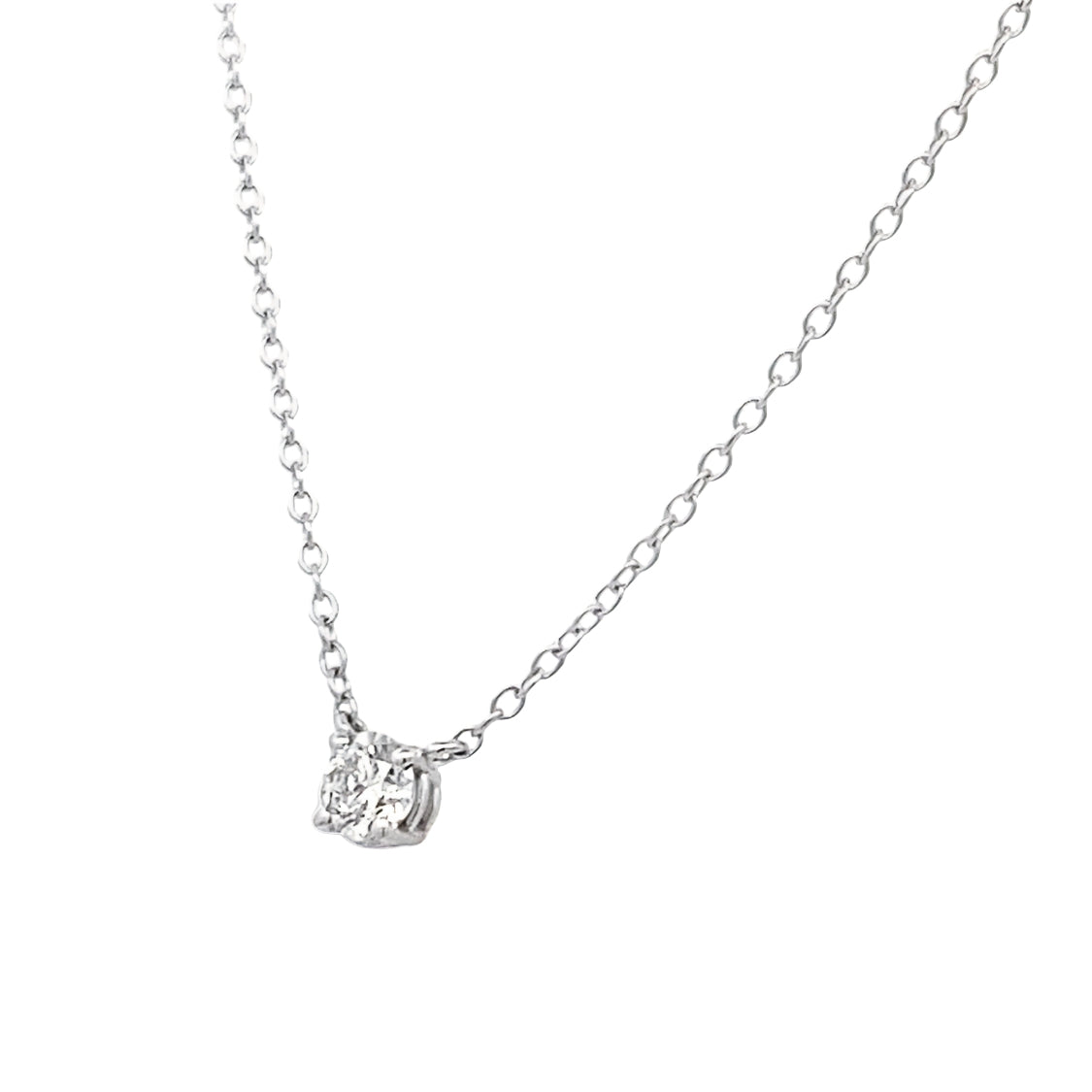 1/3 ct Diamond Solitaire Necklace in White Gold