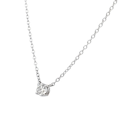1/3 ct Diamond Solitaire Necklace in White Gold