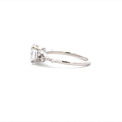 Zeghani 14 Karat Side Stones Diamond Engagement Ring ZR2533