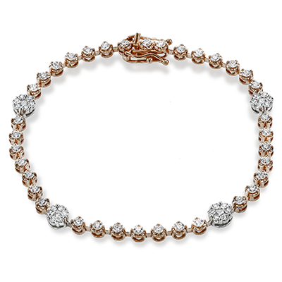 Simon G Jewelry 18 Karat Two-Tone Tennis Diamond Bracelets LB2251