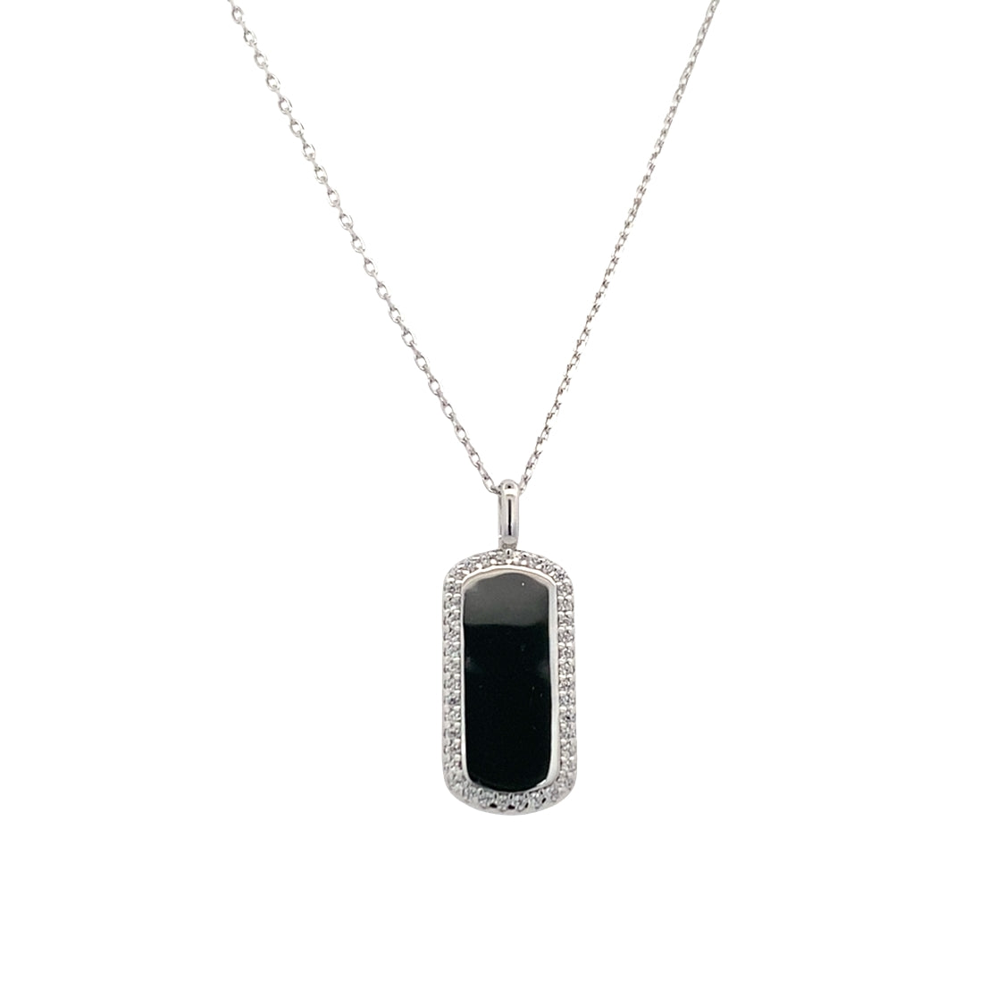 CZ Dog Tag Pendant in Silver by Ania Haie