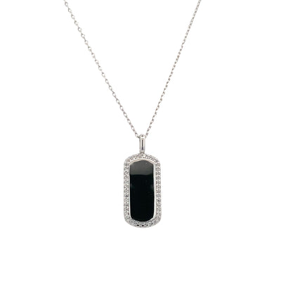 CZ Dog Tag Pendant in Silver by Ania Haie