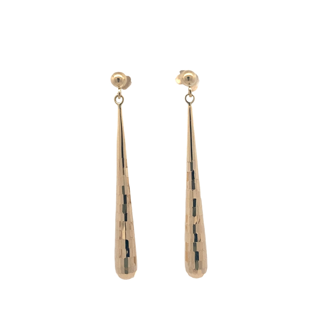 Elongaed Drop Earrings in Yellow Gold