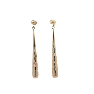 Elongaed Drop Earrings in Yellow Gold