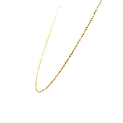 18" D/C Wheat Chain in Yellow Gold