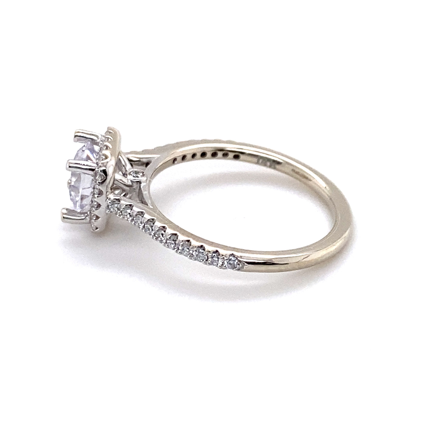 FANA 14 Karat Halo Round Shape Engagement Ring S3790/WG