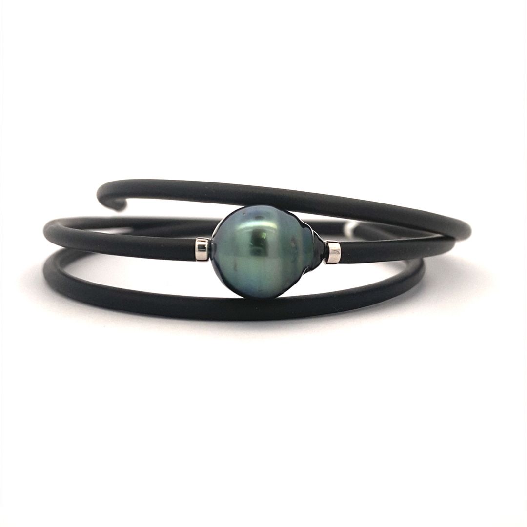 Tahitian Pearl and Rubber Bracelet SCT13BT