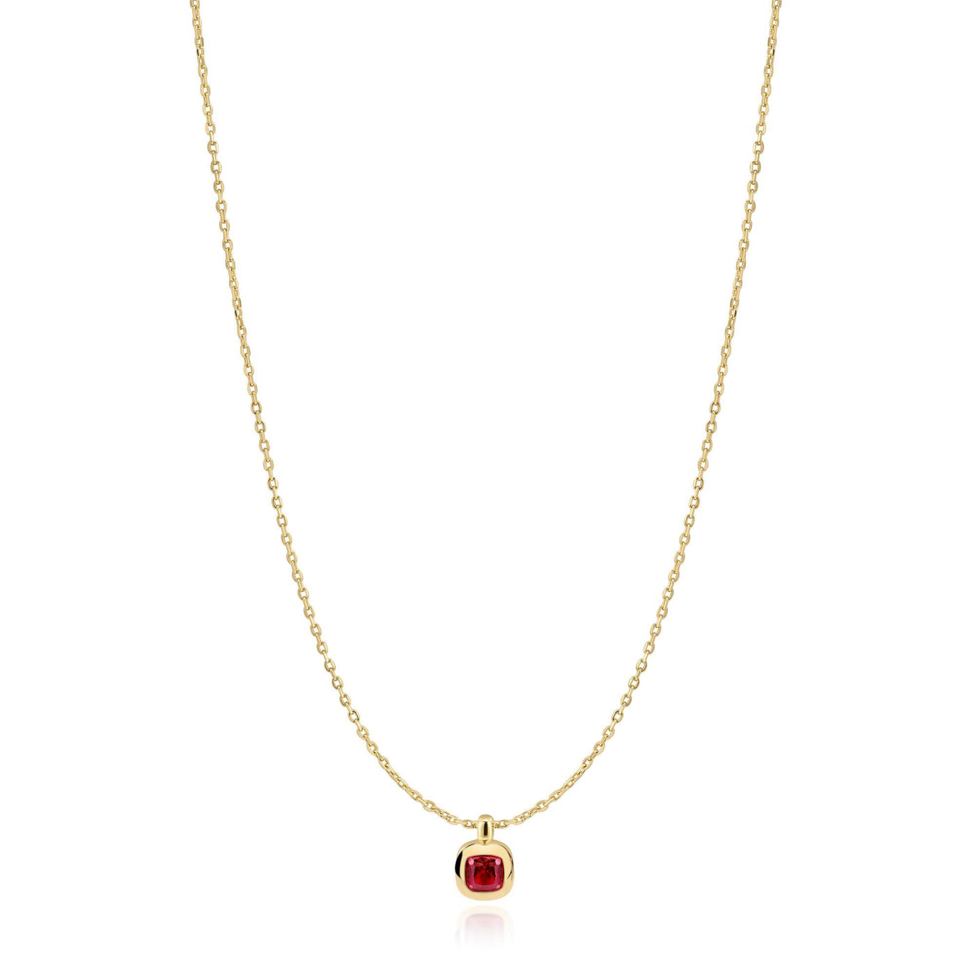 Crimson Solitaire Pendant in Silver with Gold Plating by Ania Haie
