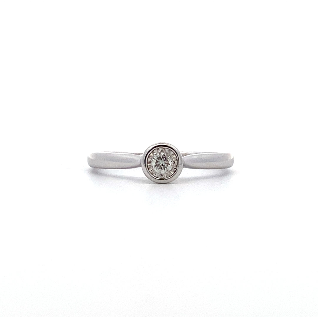 Diamond Solitaire Promise Ring in White Gold