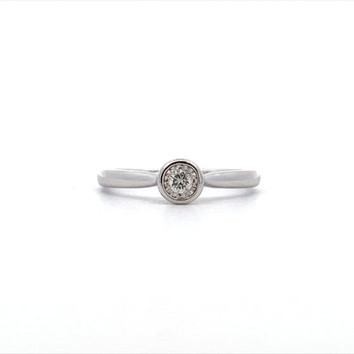 Diamond Solitaire Promise Ring in White Gold